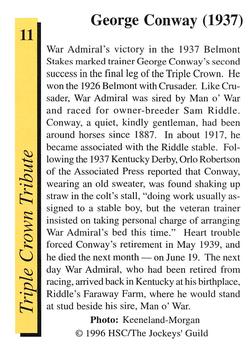1996 Jockey Star Jockeys' Guild #11 George Conway Back